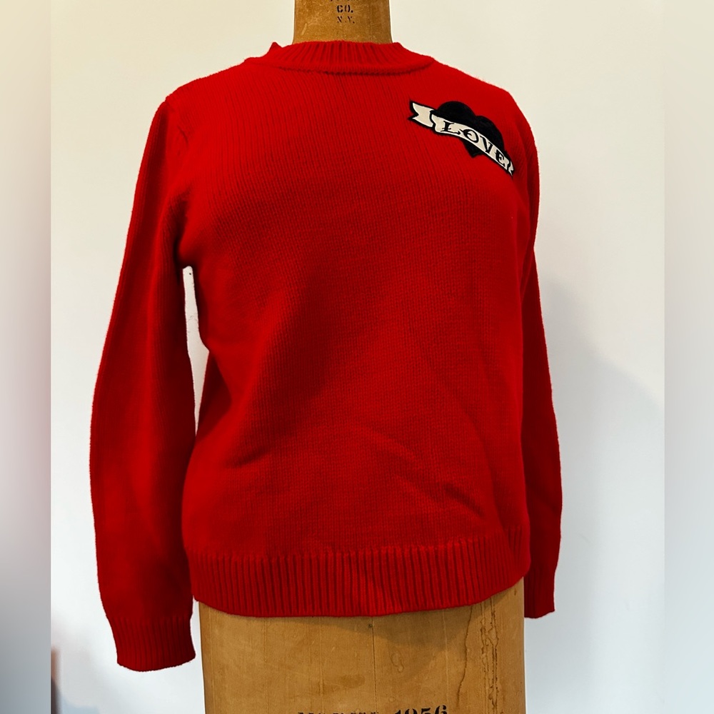 SANDRO red love sweater women knit soft SIZE 1